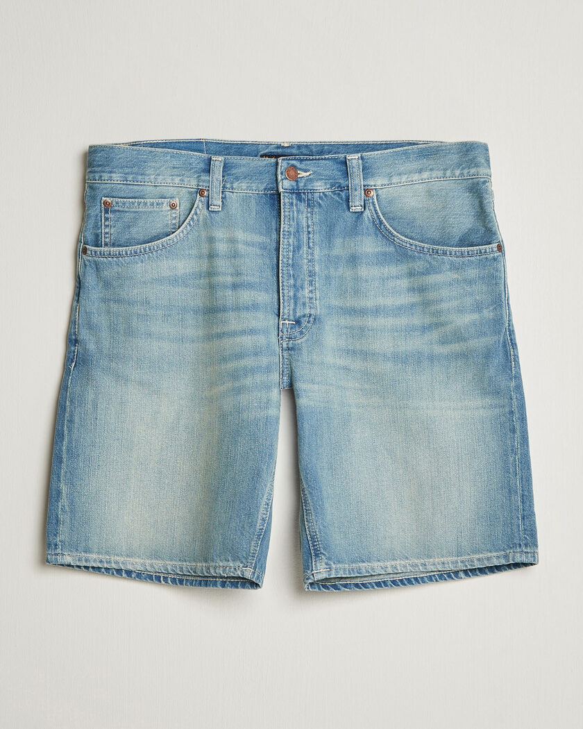 Nudie Jeans Seth Denim Shorts Drift Wood Light Blue – Blau