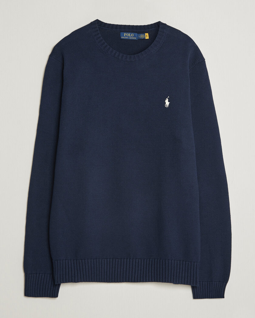Polo Ralph Lauren Cotton Crew Neck Sweater Hunter Navy – Blau