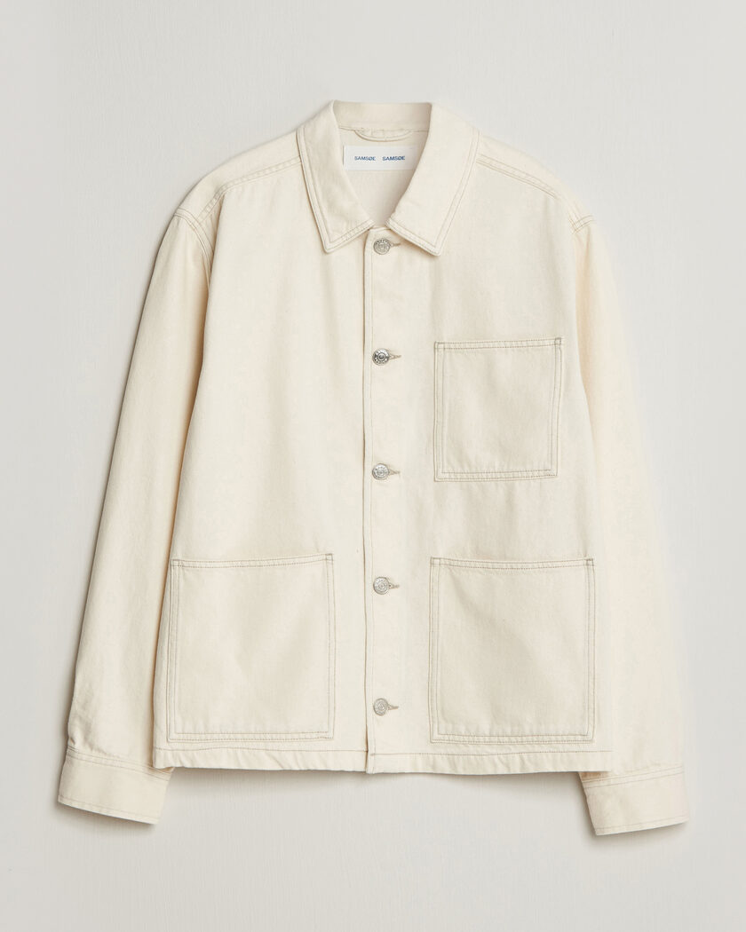 Samsøe Samsøe Chore Denim Overshirt Soft Natural – Weiß