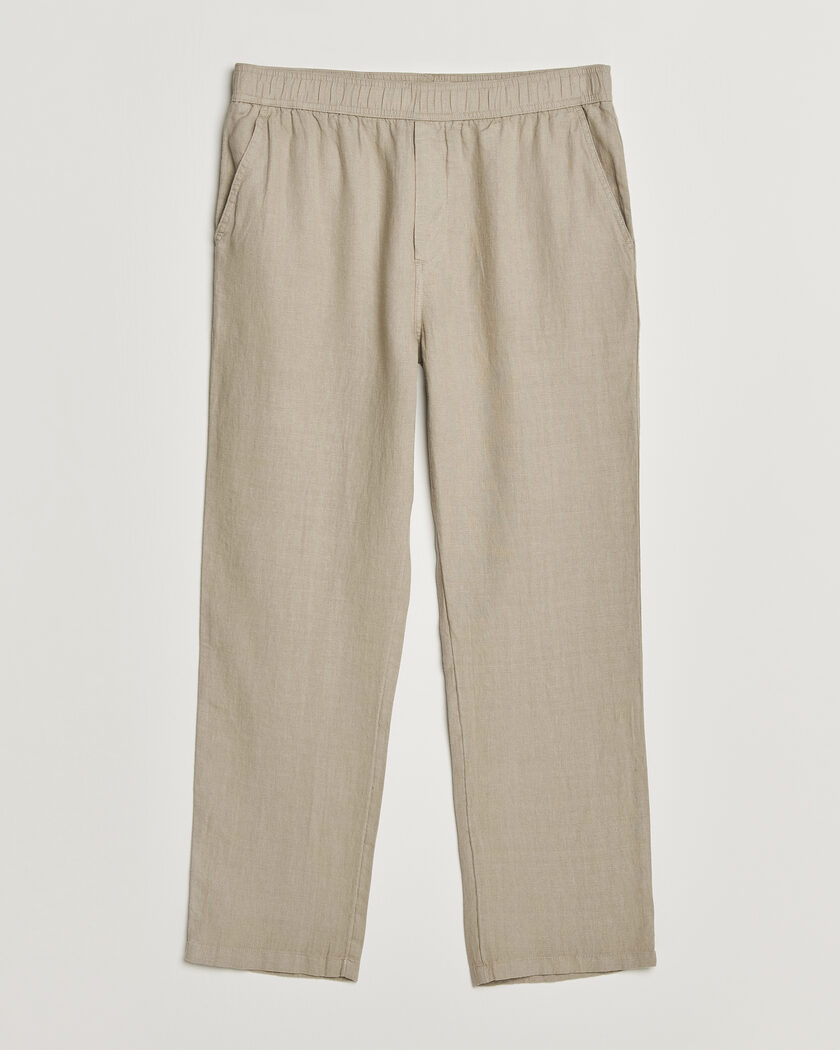 Samsøe Samsøe Jabari Linen Drawstring Trousers Aluminum – Beige