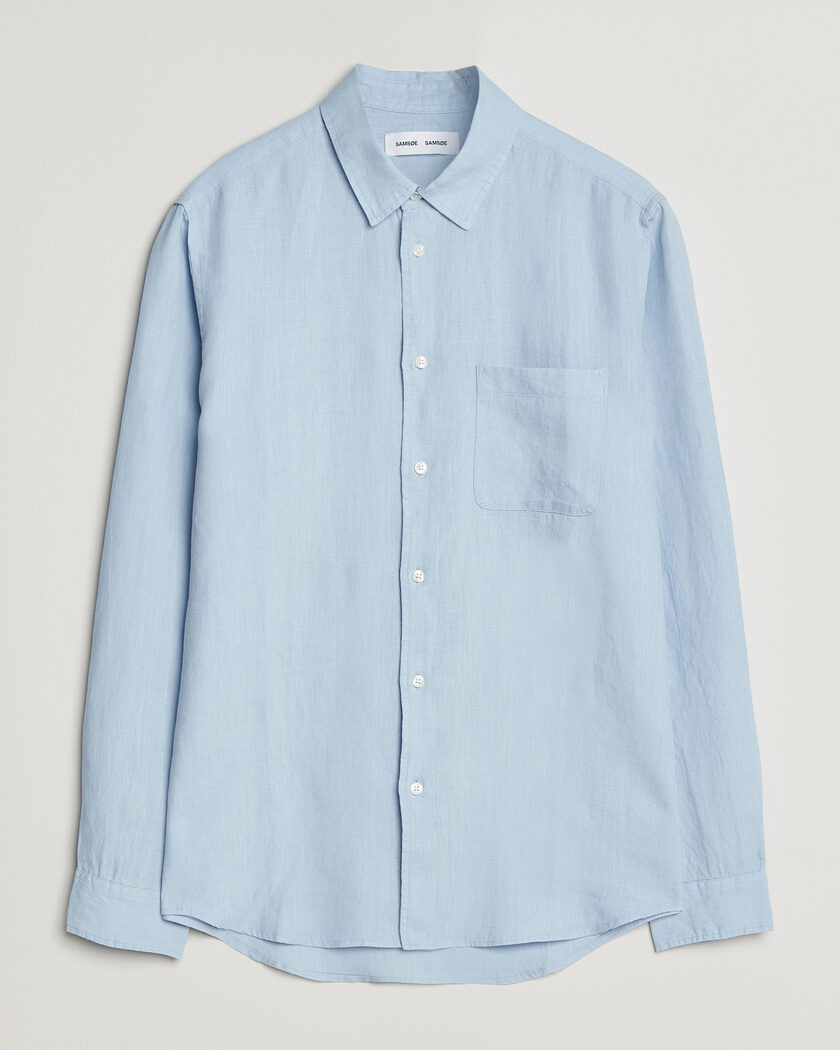 Samsøe Samsøe Liam Linen Shirt Windsurfer – Blau