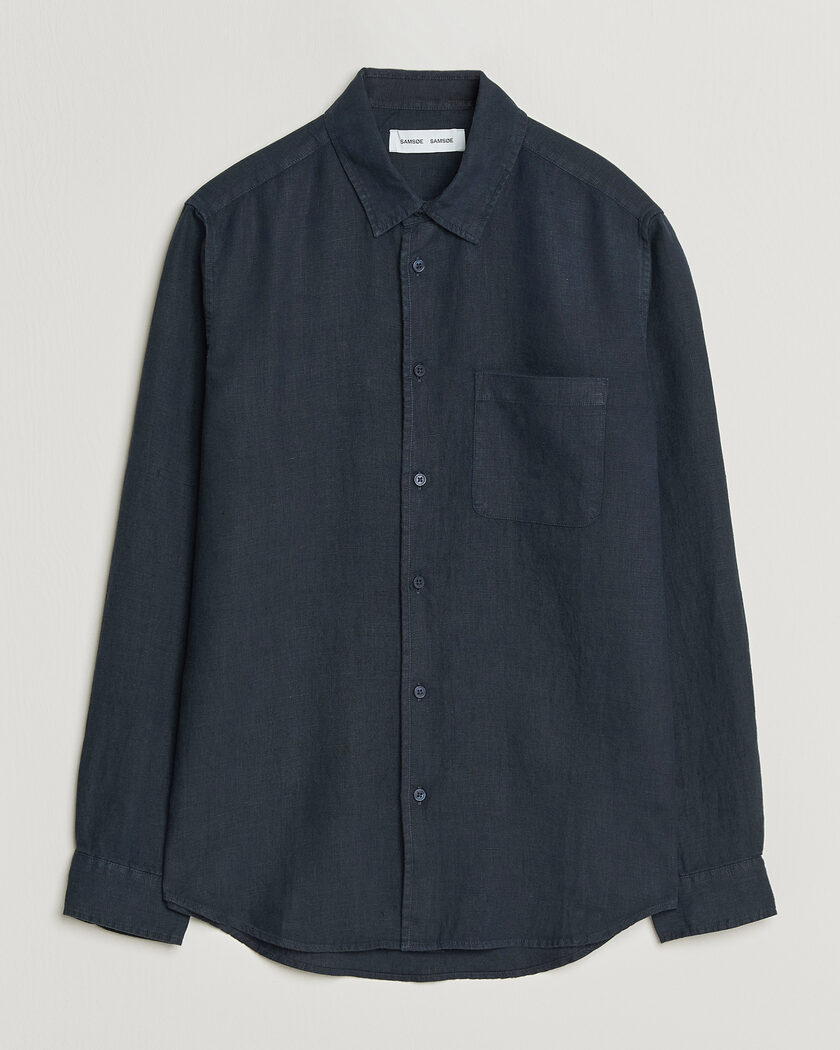 Samsøe Samsøe Liam Linen Shirt Salute Navy – Blau