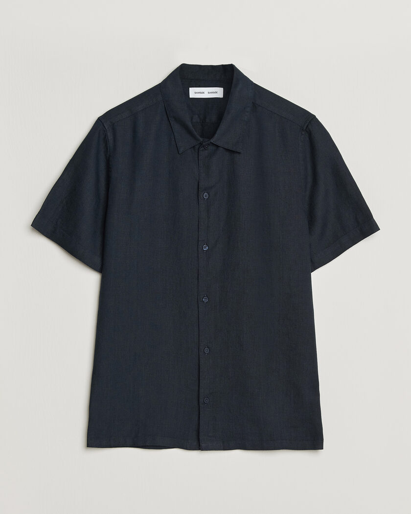 Samsøe Samsøe Avan Linen Short Sleeve Shirt Salute Navy – Blau