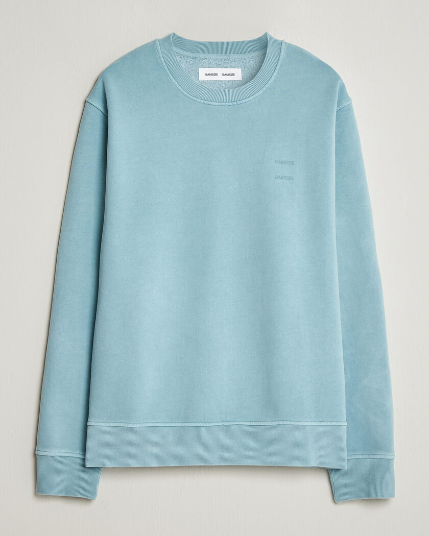 Samsøe Samsøe Joel Organic Washed Cotton Sweatshirt Tourmaline – Blau