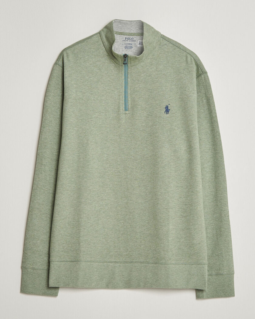 Polo Ralph Lauren Double Knit Half Zip Greenery Heather – Grün