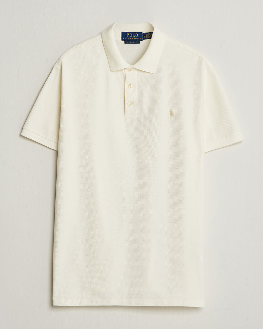 Polo Ralph Lauren Honeycomb Texture Polo Pale Cream – Weiß