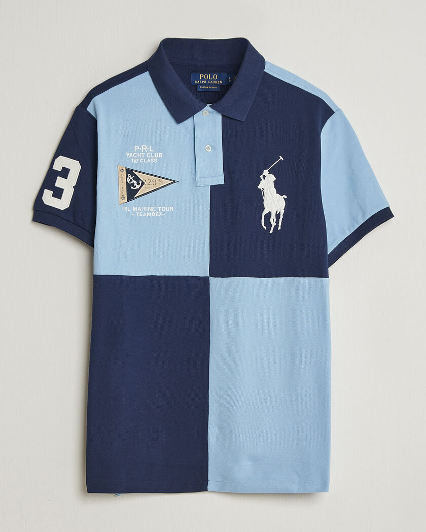 Polo Ralph Lauren Custom Slim Rugby Block Polo NPT Navy/Powder Blue – Blau