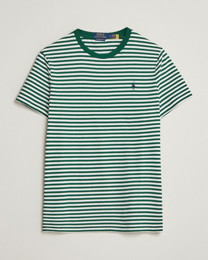 Polo Ralph Lauren Crew Neck Striped T-shirt New Forest/White – Grün