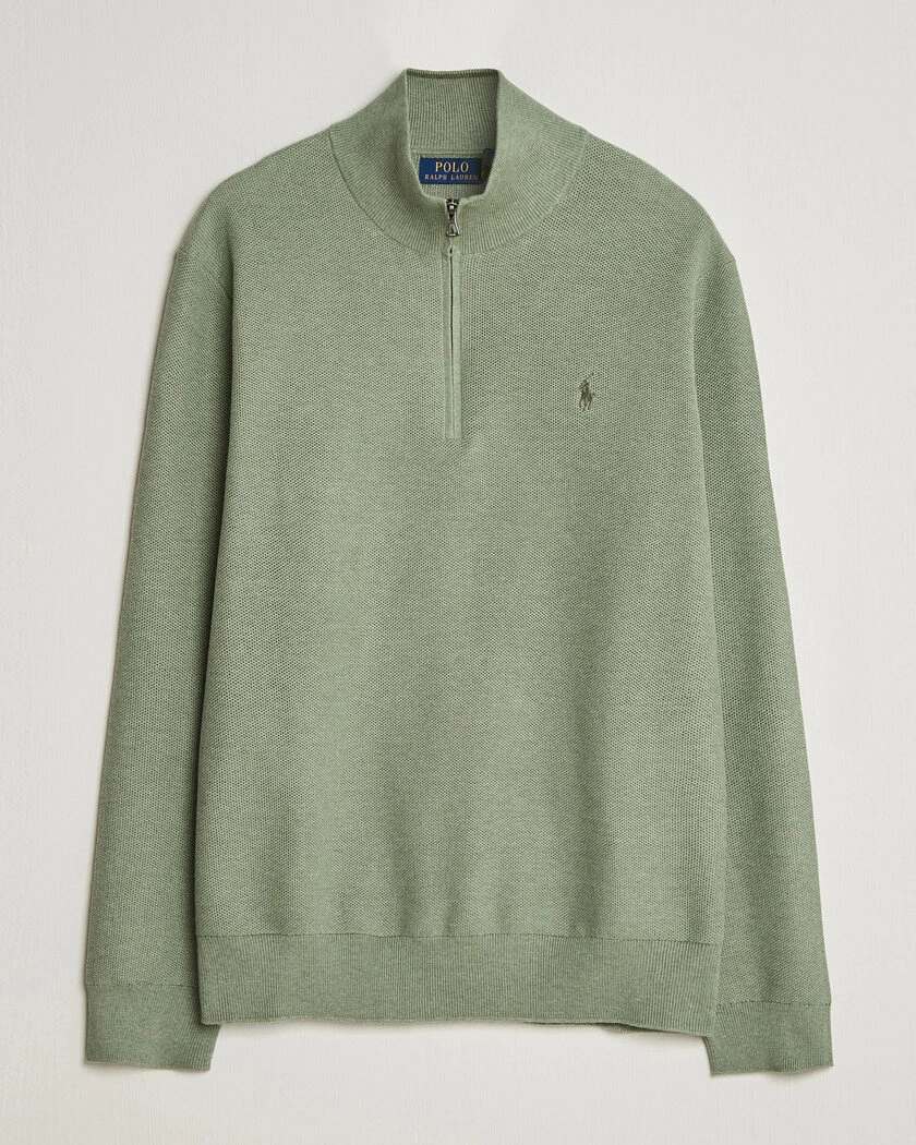 Polo Ralph Lauren Textured Half-Zip Fern Green Heather – Grün