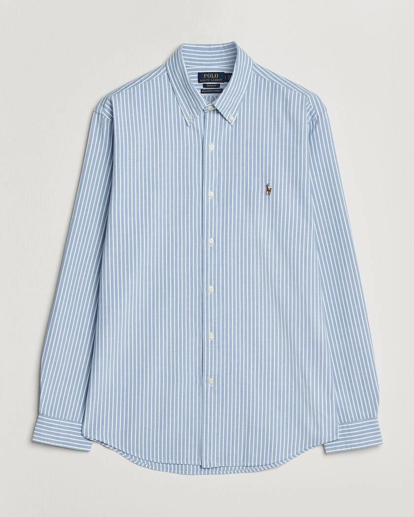 Polo Ralph Lauren Custom Fit Seersucker/Oxford Stripe Shirt Blue – Blau