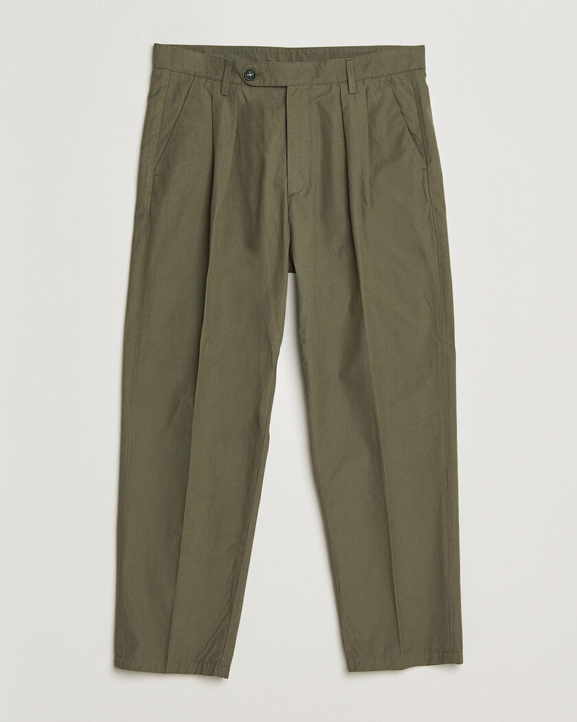 Massimo Alba Stan Pleated Chinos Military – Grün