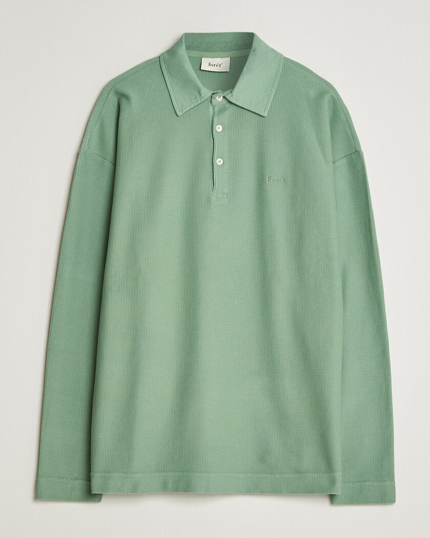 Forét Herb Textured Knit Polo Green Oxide – Grün