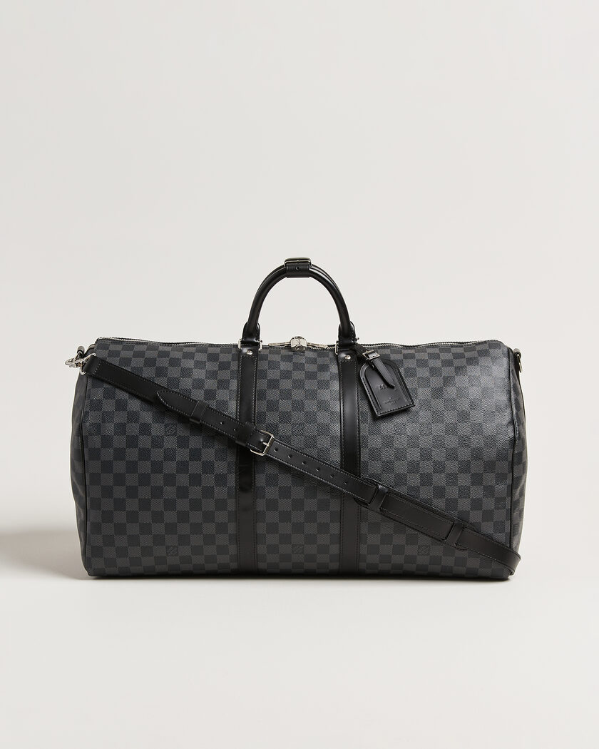 Louis Vuitton Pre-Owned Keepall Bandouliére 55 Damier Graphite – Grau