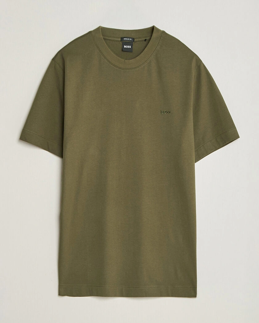 BOSS BLACK Thompson Crew Neck T-Shirt Open Green – Grün