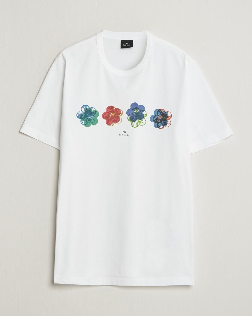 PS Paul Smith Flower Crew Neck T-Shirt White – Weiß
