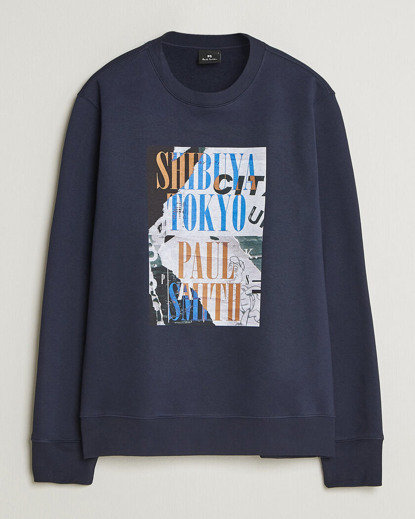 PS Paul Smith Shibuya Tokyo Crew Neck Sweatshirt Navy – Blau
