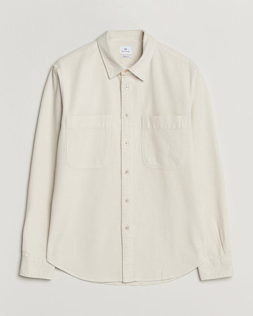 PS Paul Smith Casual Fit Cotton Overshirt Off White – Weiß