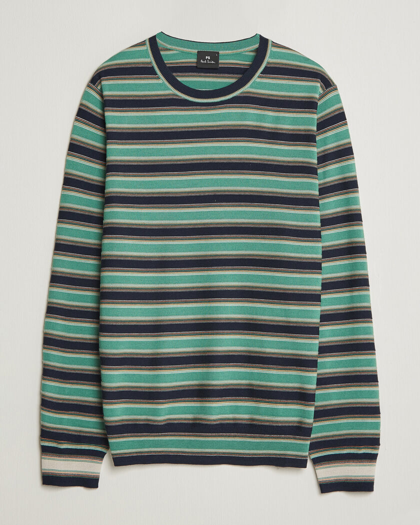 PS Paul Smith Merino Wool Knitted Striped Sweater Green – Grün