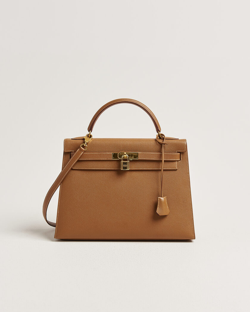 Hermès Pre-Owned Kelly 32 Courchevel Leather Gold – Braun