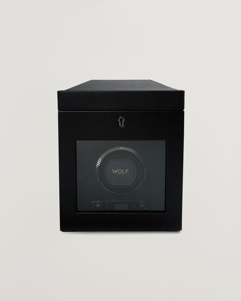 WOLF British Racing Single Watch Winder With Storage Black – Schwarz