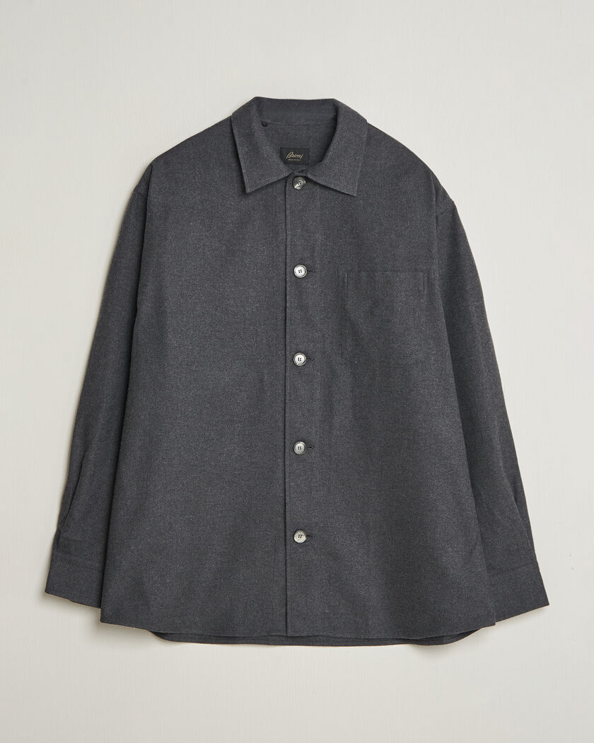 Brioni Cotton/Cashmere Overshirt Grey Melange – Grau