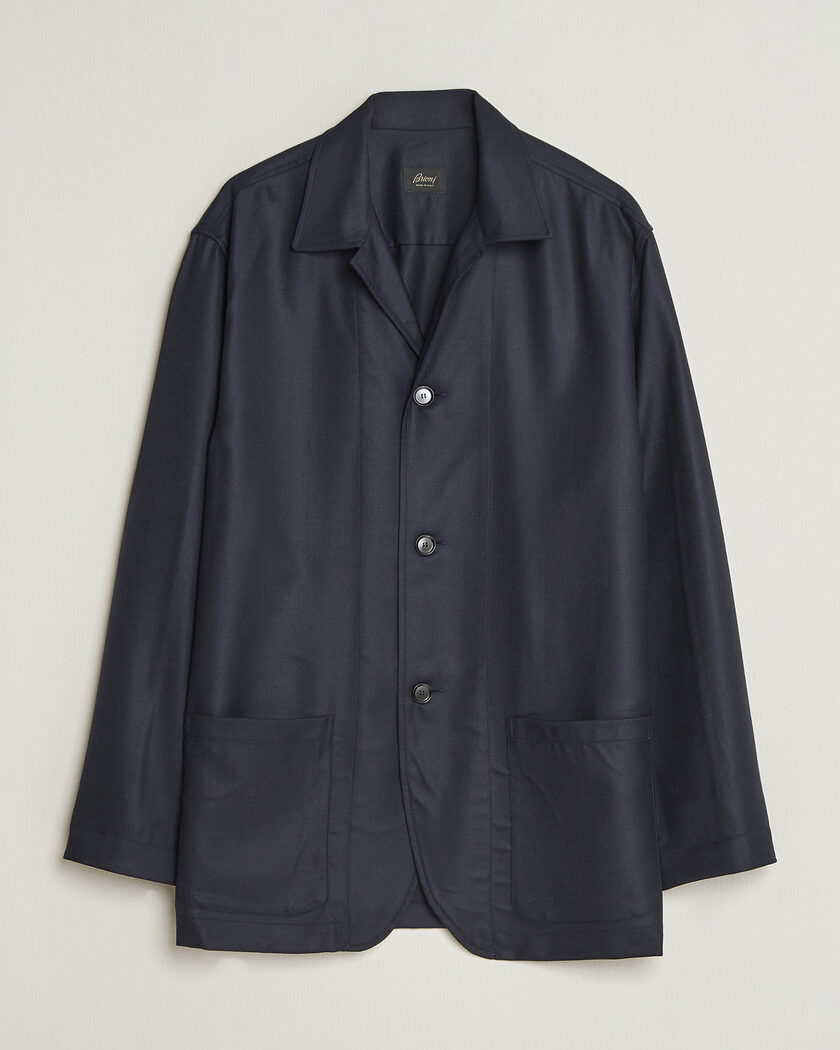 Brioni Wool/Cashmere Shirt Jacket Navy – Blau