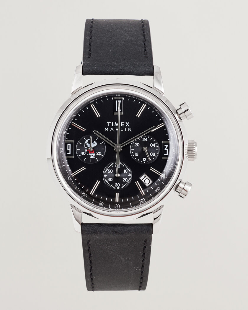 Timex x Peanuts Chrono Cool Joe Leather 40mm Black Dial – Schwarz