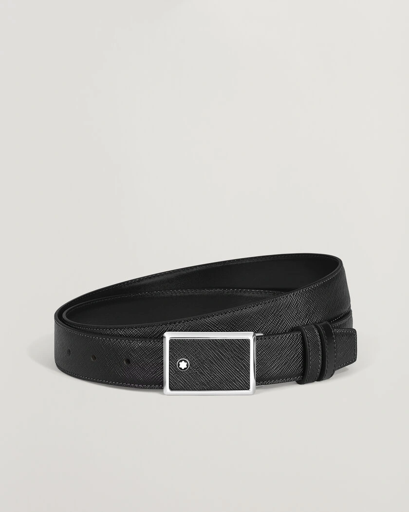 Montblanc Buckle 30mm Leather Belt Black – Schwarz