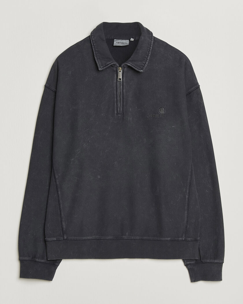 Carhartt WIP Lambert Washed Polo Sweatshirt Black Moon Wash – Grau