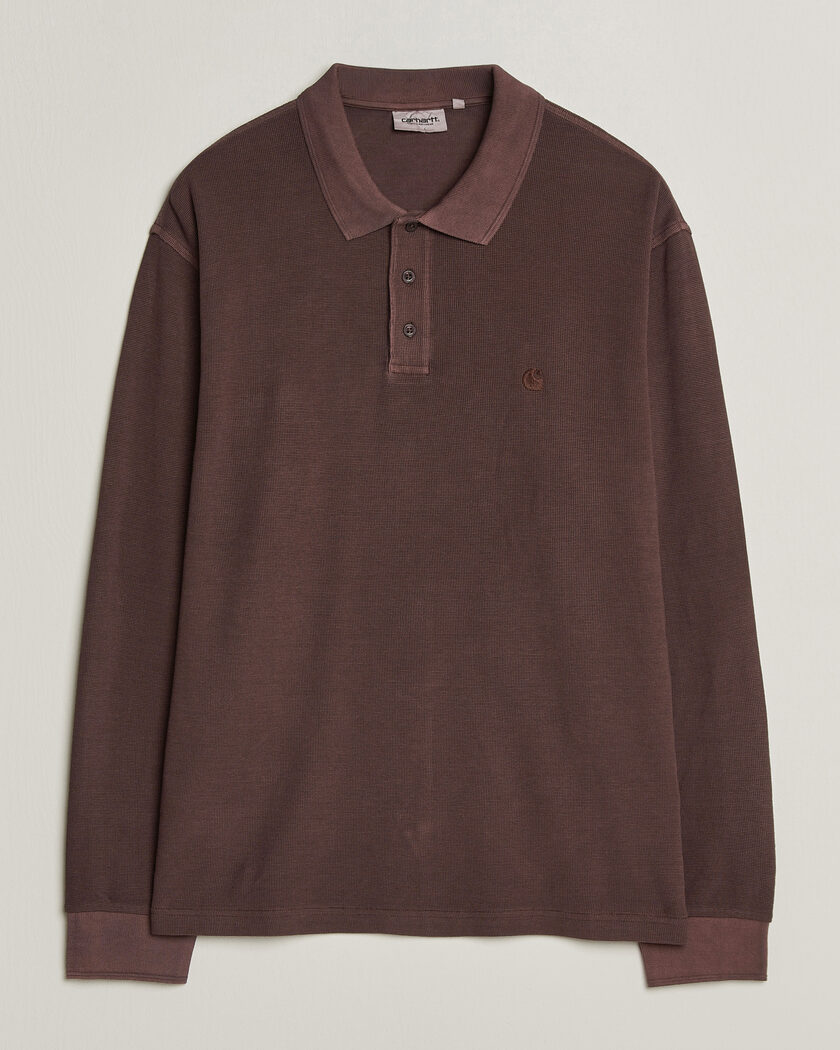 Carhartt WIP Long Sleeve Waffle Rugby Shirt Palisander Brown – Braun