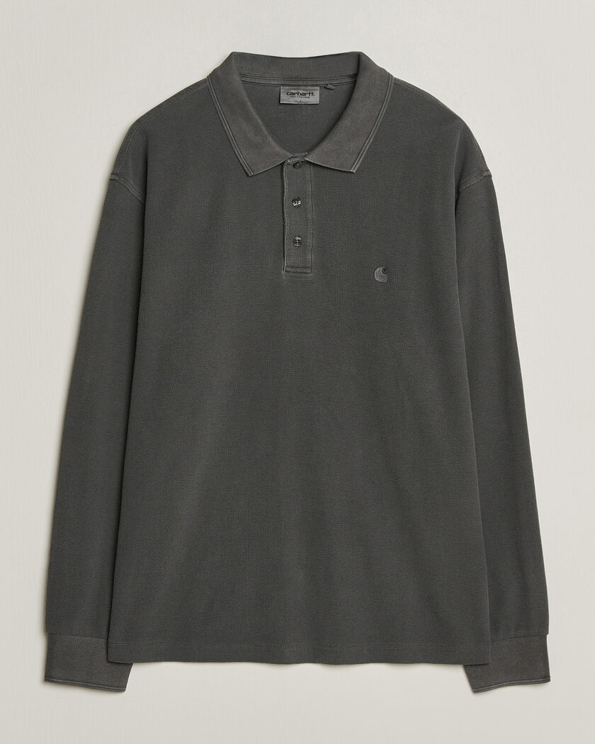 Carhartt WIP Long Sleeve Waffle Rugby Shirt Black – Schwarz