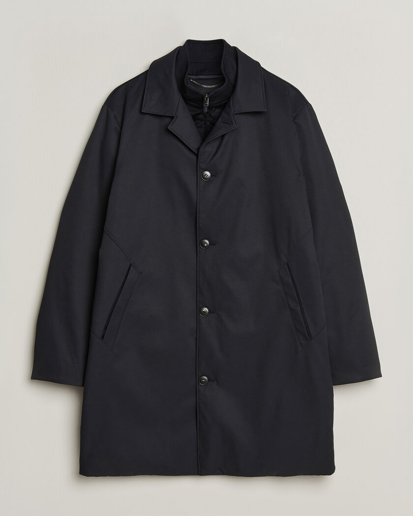 Canali Zip Liner Down Coat Navy – Blau