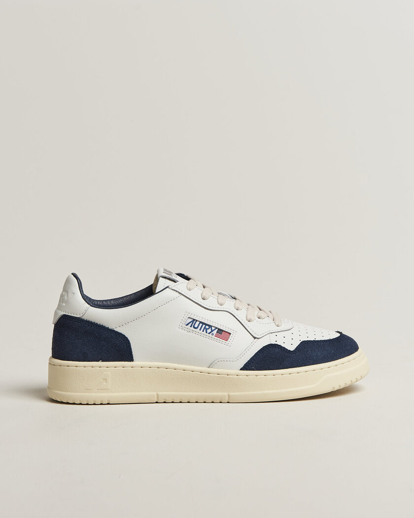 Autry Medalist Low Soft Leather/Suede Sneaker White/Denim – Weiß