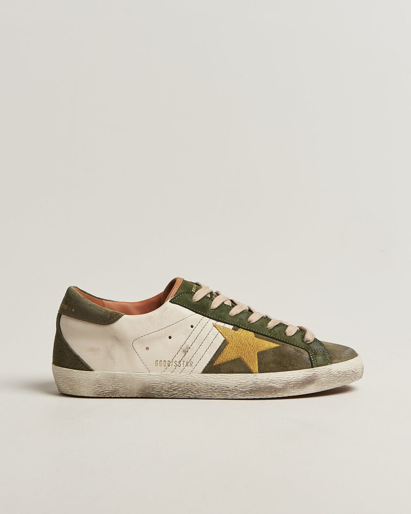 Golden Goose Super-Star Sneakers Cream/Olive – Weiß