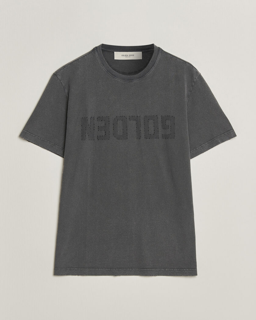 Golden Goose Distressed Cotton T-Shirt Anthracite – Grau