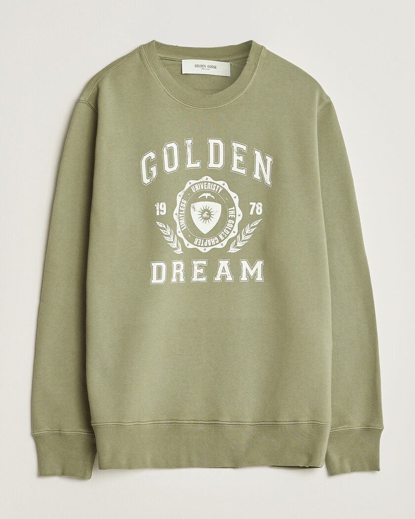 Golden Goose Garment Dyed Sweatshirt Vintage Kalamata – Grün