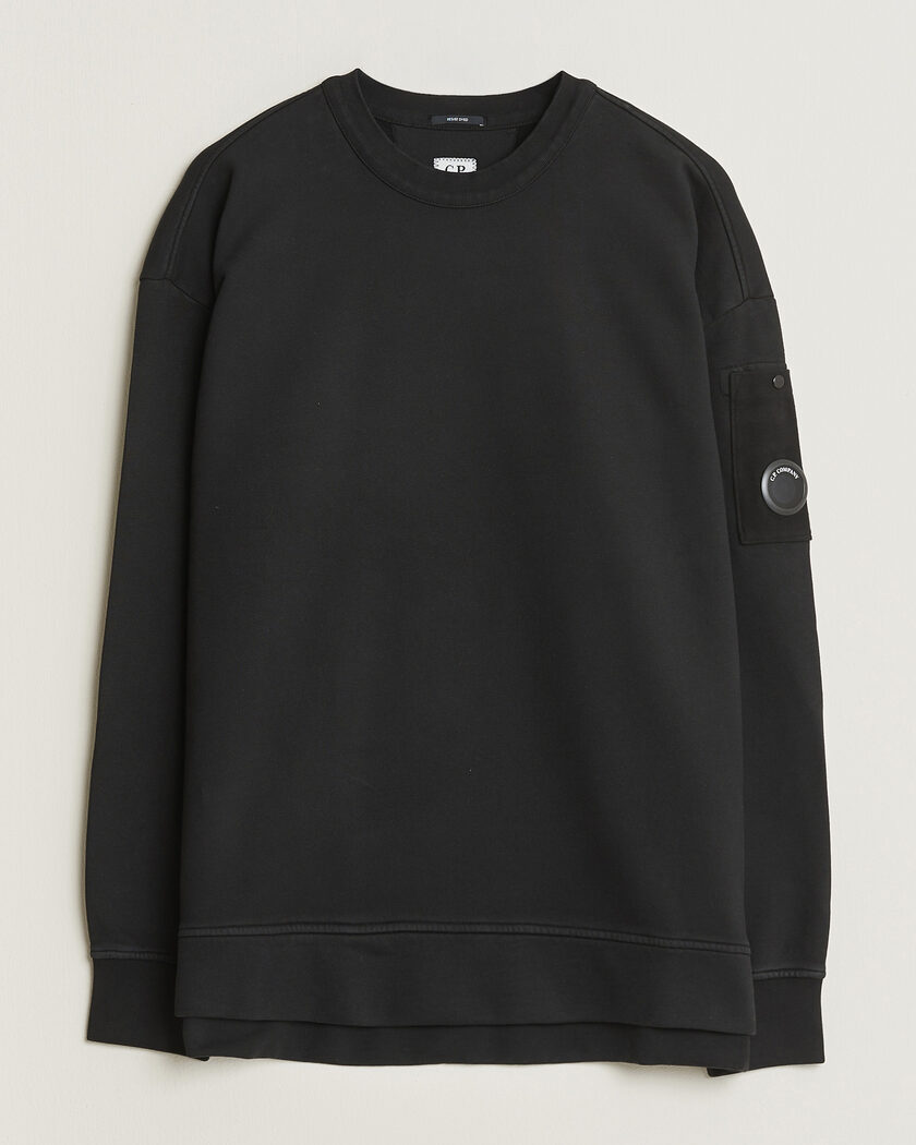 C.P. Company Brushed Emerized Fleece Lens Sweatshirt Black – Schwarz