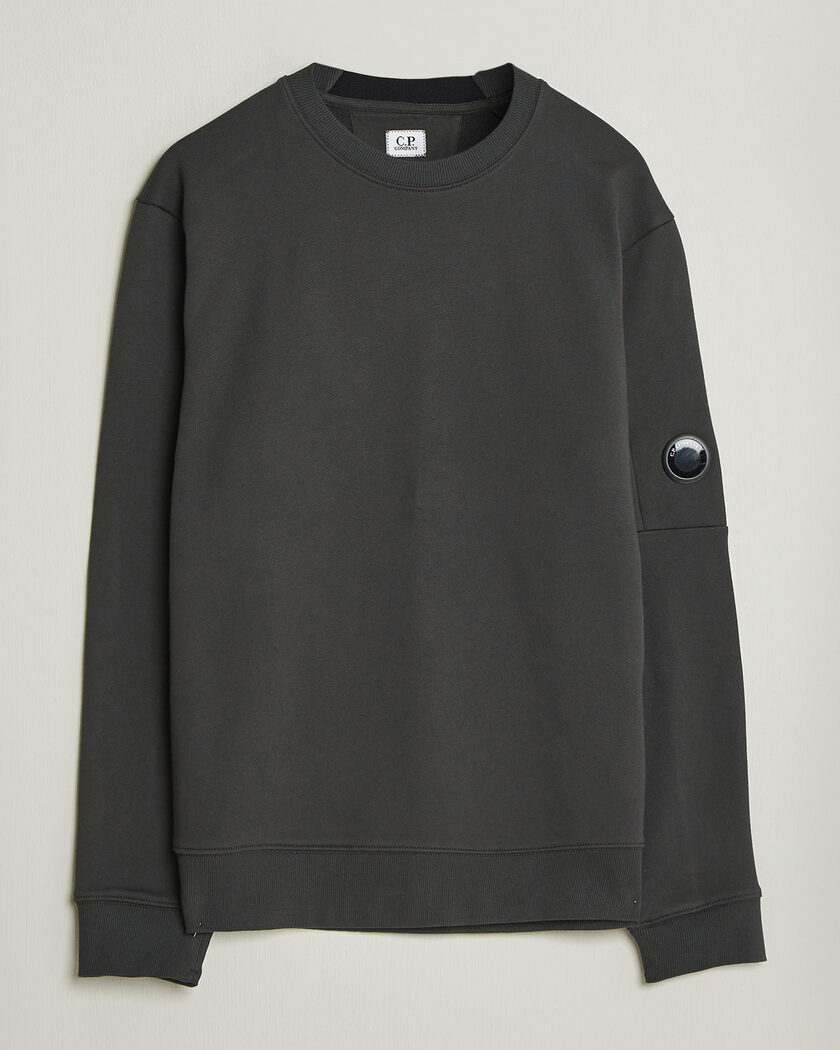 C.P. Company Diagonal Raised Fleece Lens Sweatshirt Dark Grey – Grau