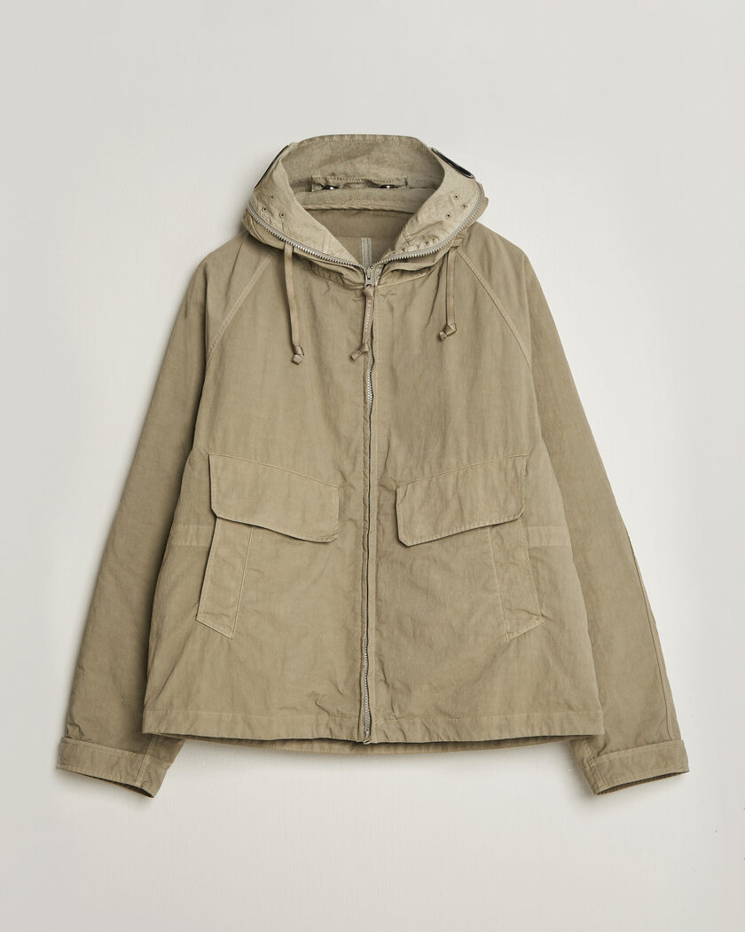  C.P. Company Heavy Nylon Twill Down Padded Jacket Light Grey – Grün