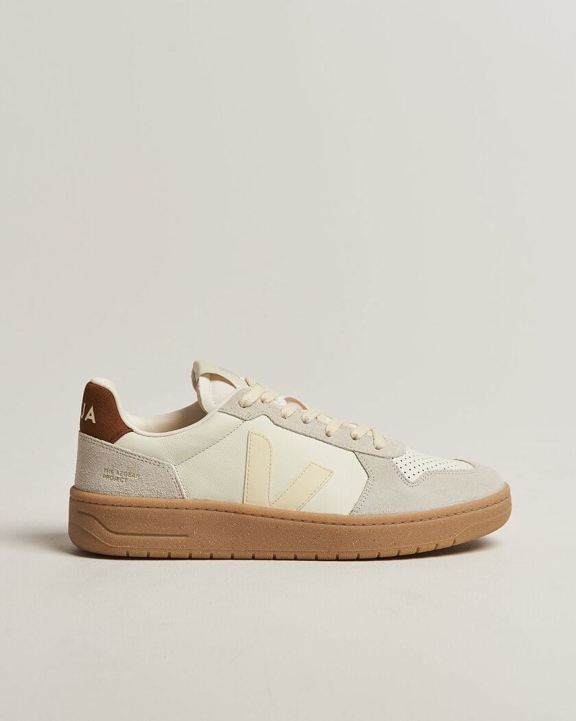Veja V-82 Sneaker Pure Calcaire/Cognac – Weiß