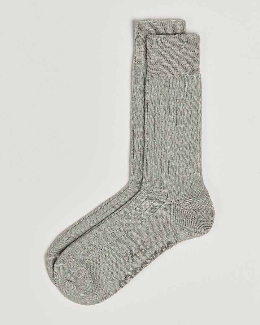 Alpacasocks & Co 2-Pack Ribbed Alpacka Wool Socks Light Grey – Grau