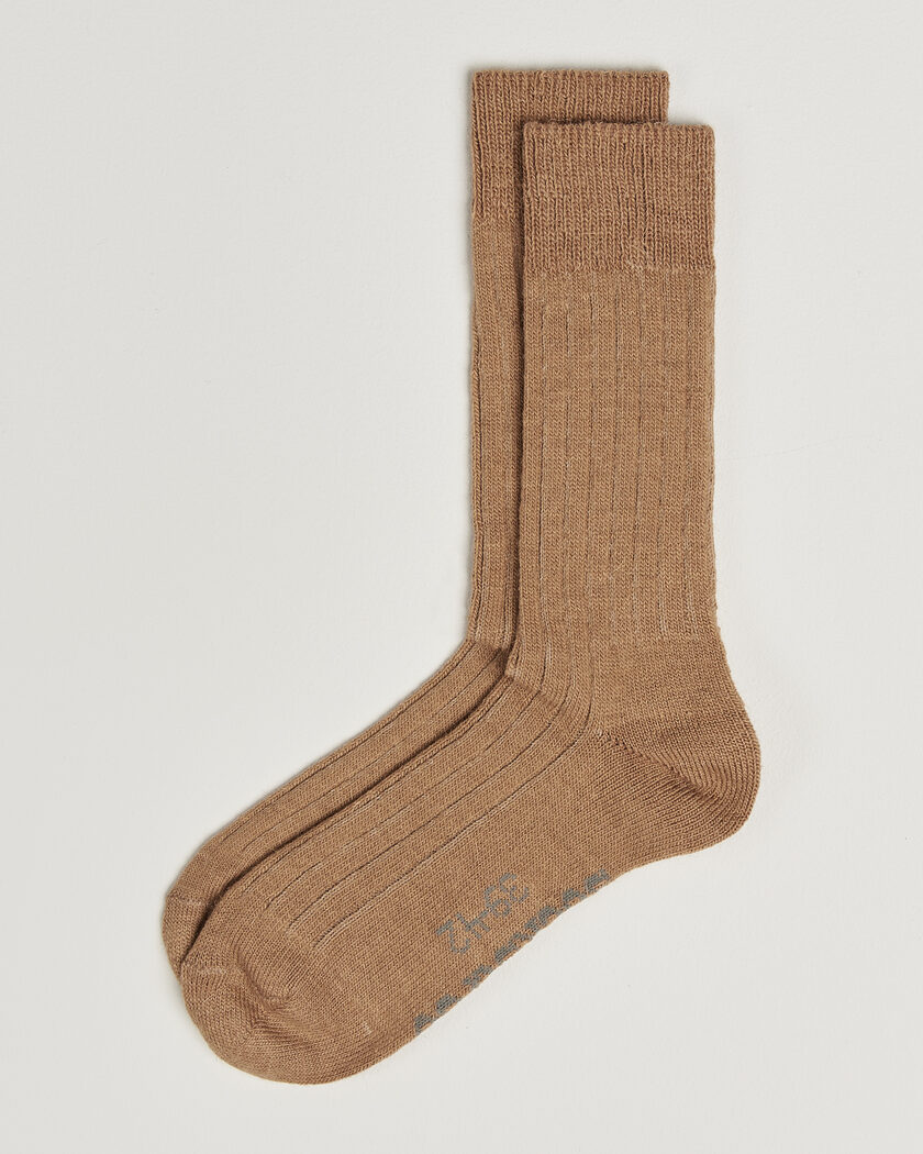 Alpacasocks & Co 2-Pack Ribbed Alpacka Wool Socks Light Brown – Braun