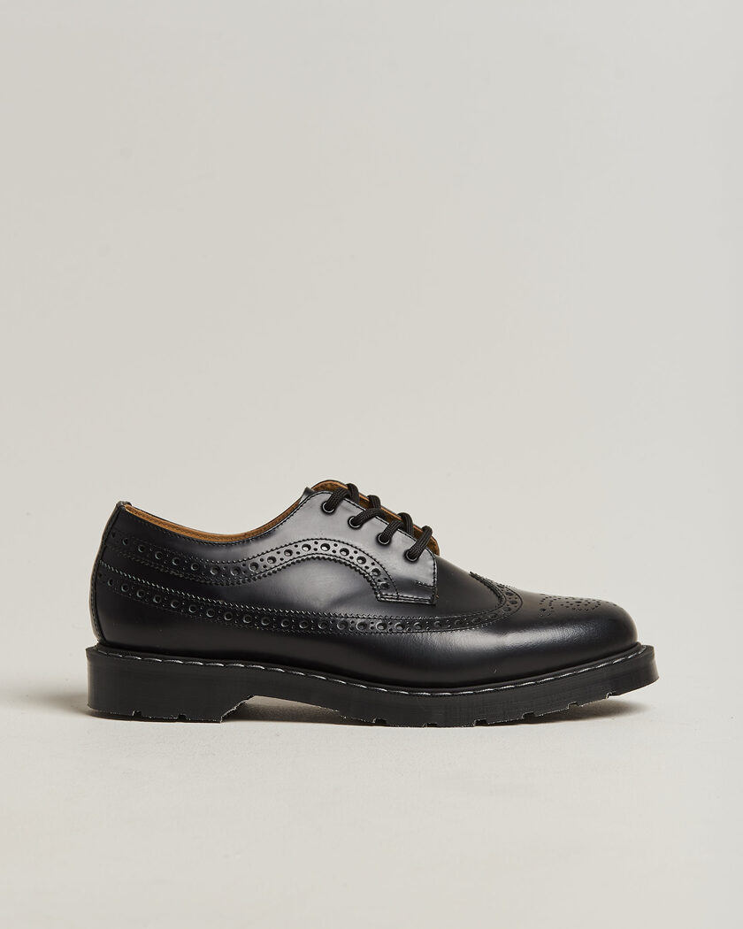 Solovair American Brogue Shoe Black Shine – Schwarz