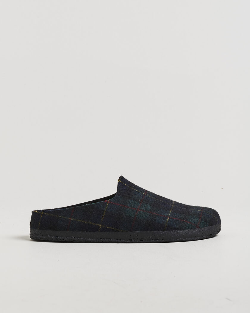 BIRKENSTOCK Amsterdam Wrapped Dip Shearling Green Navy Plaid – Mehrfarbig