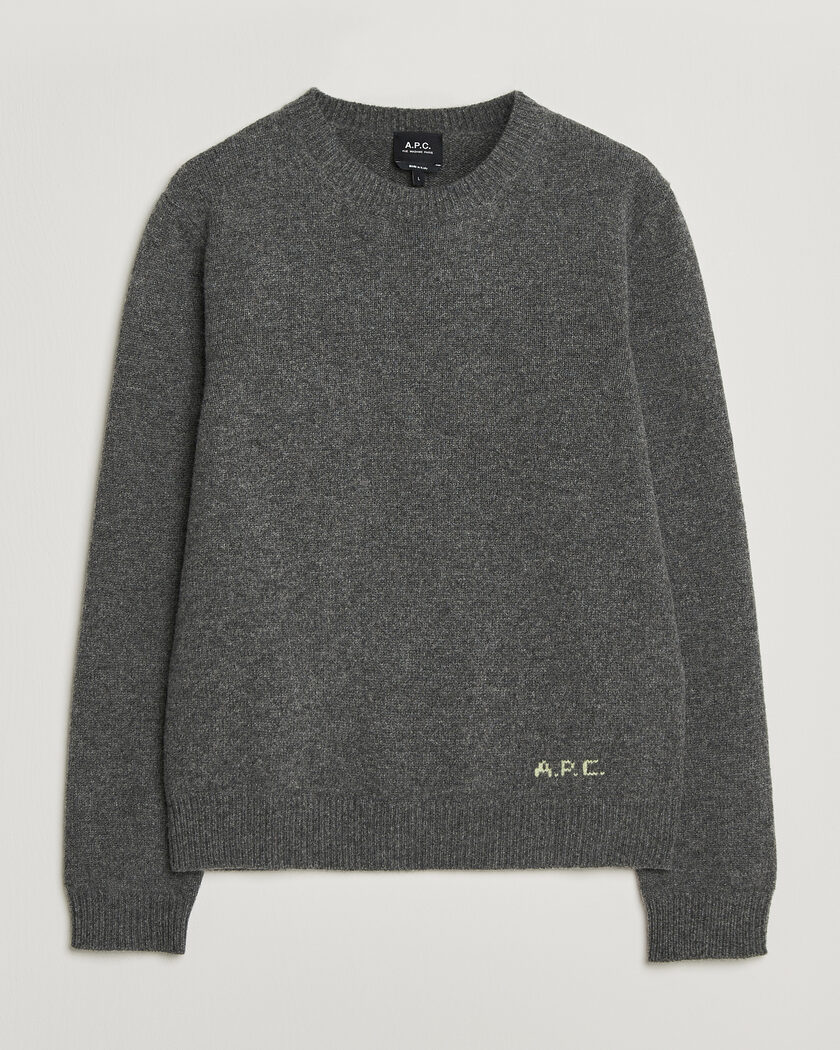 A.P.C. Edmond Wool Knitted Sweater Anthracite Melange – Grau