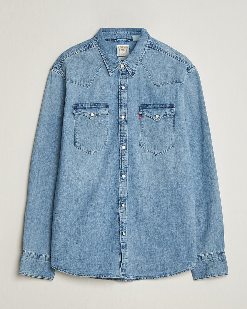 Levi's Barstow Western Standard Shirt Blue Sky Mountain Light – Blau