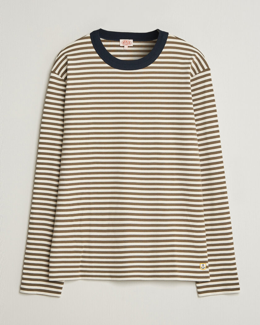 Armor-lux Héritage Striped Long Sleeve T-Shirt Olive/Milk – Mehrfarbig