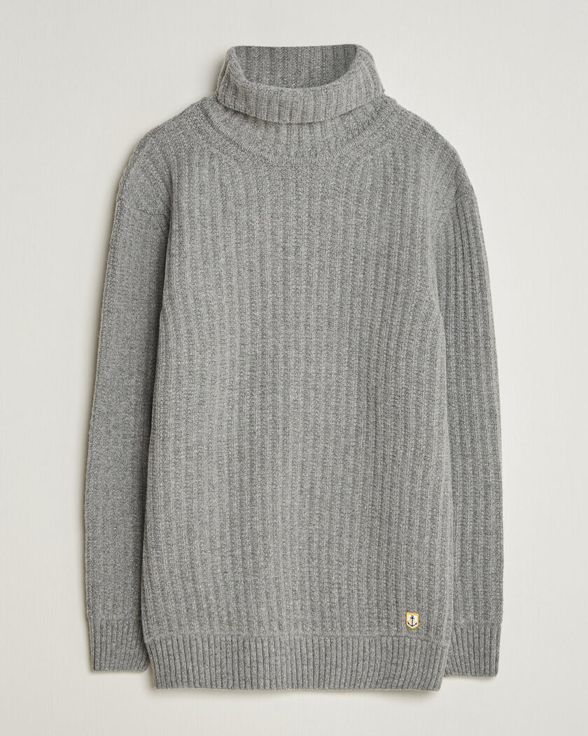 Armor-lux Wool Knitted Rollneck Slate – Grau