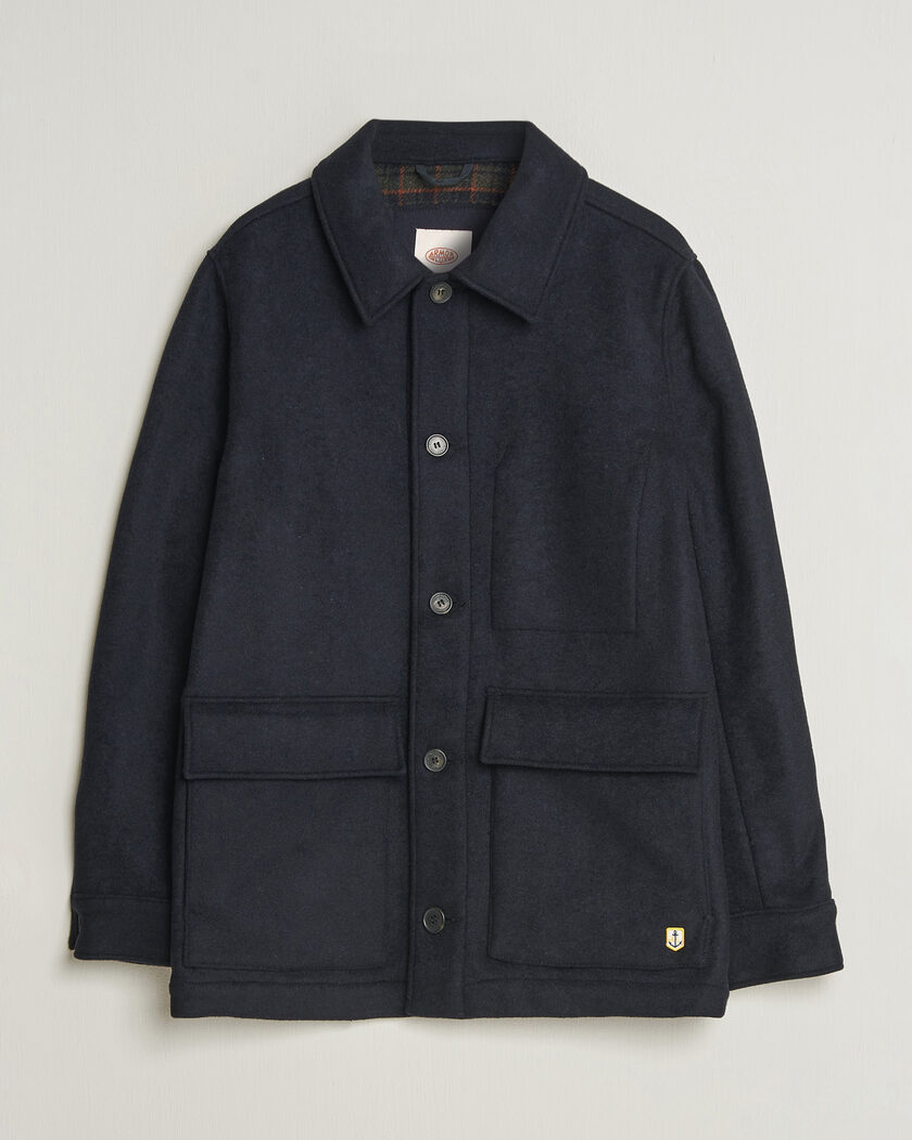 Armor-lux Wool Shirt Jacket Rich Navy – Blau