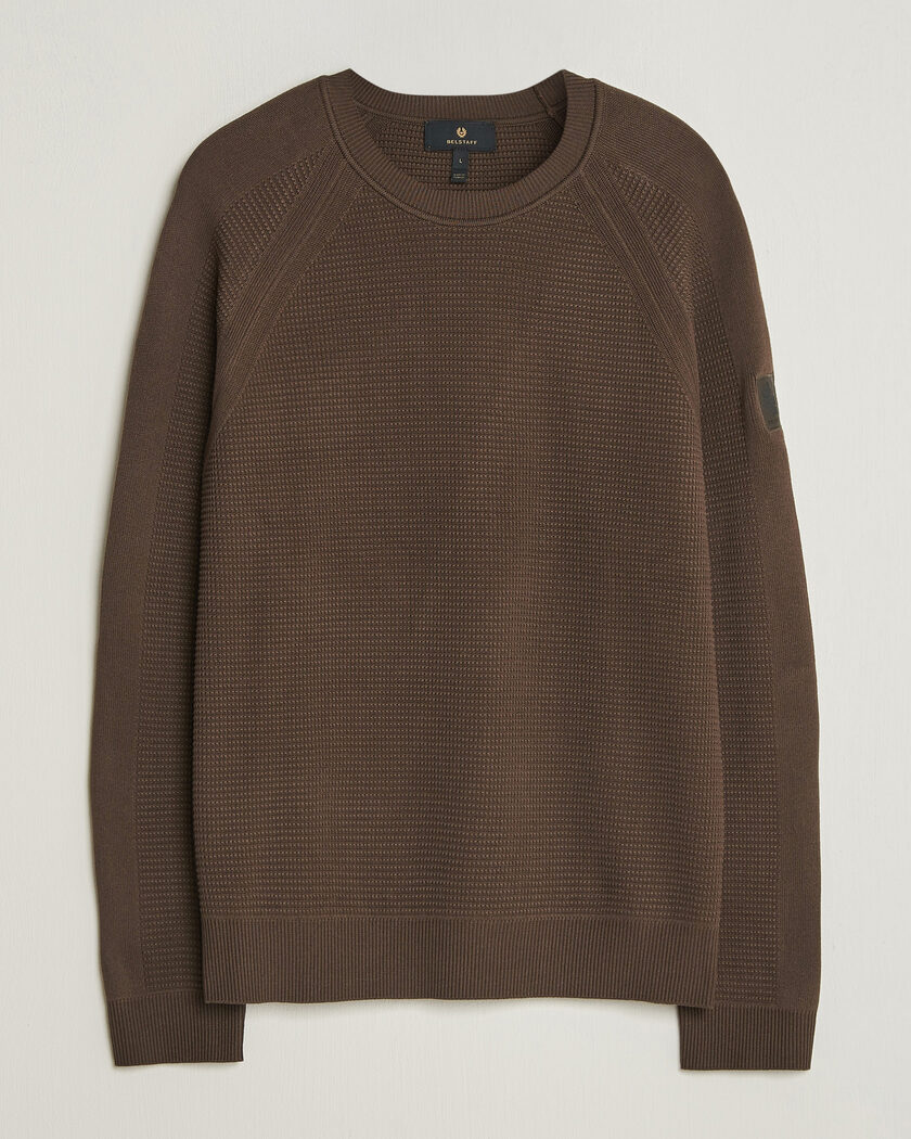 Belstaff Bradwell Cotton Knitted Crew Neck Army Olive – Braun